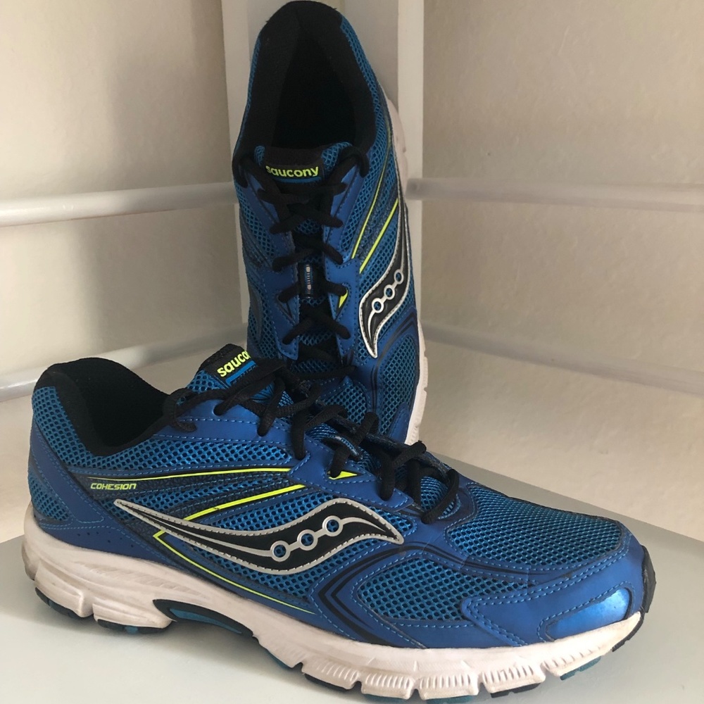 Saucony Cohesion 9 Blue Mesh Running Training Shoes Mens Size 12